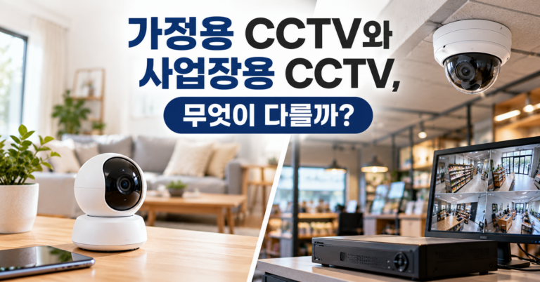 가정용 CCTV와 사업장용 CCTV 차이 비교 안내