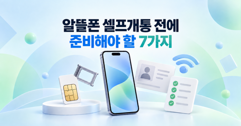 알뜰폰 셀프개통 전에 준비해야 할 7가지를 안내하는 대표 이미지